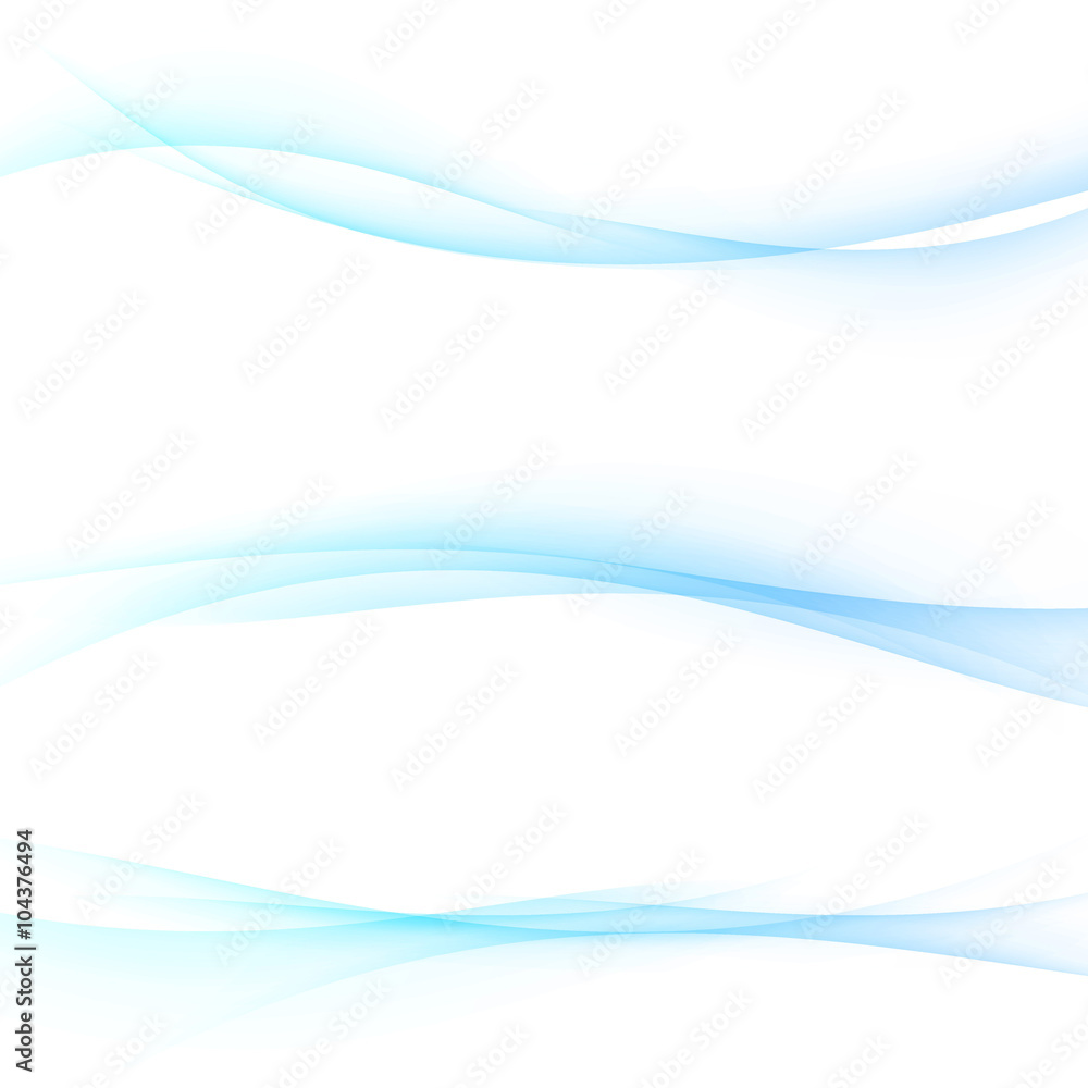 Wall mural abstract blue soft hi-tech swoosh web border