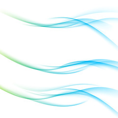 Naklejka premium Three minimalistic divider wave swoosh set