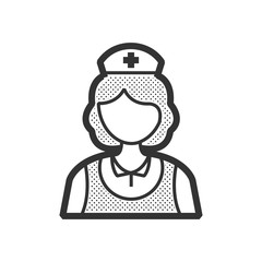 design nurse icon, old clothe style