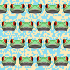 Fototapeta premium abstract geometric polygonal frog seamless pattern