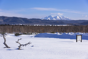 厳冬期の斜里岳