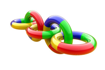 Tree-dimensional chain of plastic rings