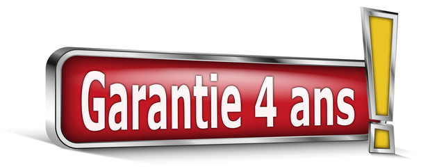 Garantie 4 ans sur panneau rouge