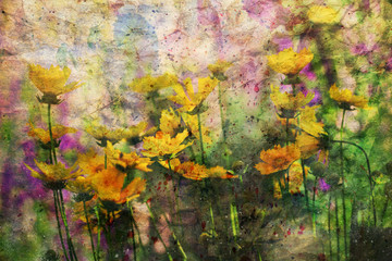 artwork with yellow summer flowers © abigail210986