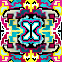 Fototapeta premium bright pixels beautiful abstract seamless geometrical pattern