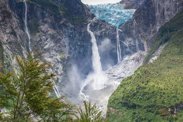 Crédence de cuisine en verre imprimé Glaciers Parc national du Glacier suspendu de Queulat (Chili)