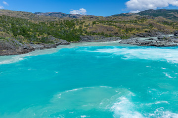 Confluence of Baker river and Neff river, Chile 
