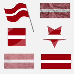 Set with Flags of Latvia