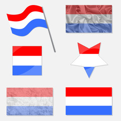 Set with Flags of Luxembourg