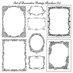 Set of decorative vintage frames and borders.