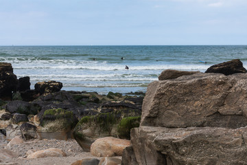 Landscape of rocky Atlantic coast of Normandy. France
