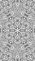 Seamless Abstract Tribal Black-White Pattern. Hand Drawn Ethnic
