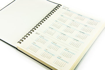 Calendar in notebook
