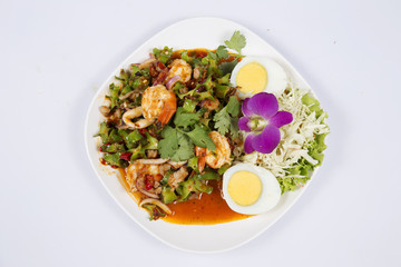 Winged bean Salad with shrimp