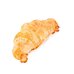 Fresh croissants on white background