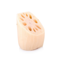Lotus root on white background