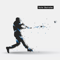 Baseball. Vector eps10 illusration. Particle divergent composition