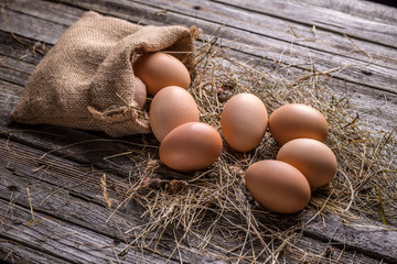 Fresh brown eggs