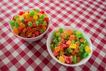 candied fruit in plate