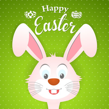 Happy Easter card with rabbit ears