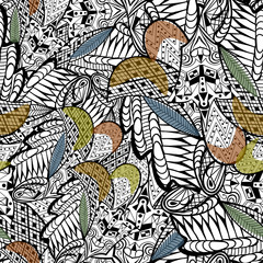 Vector illustration. Seamless pattern of leaves.