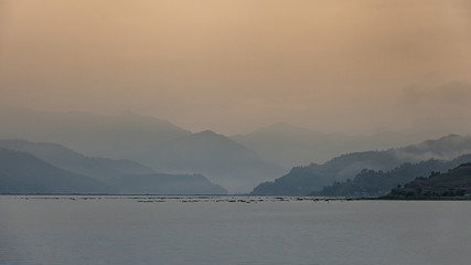 The lake Fewa with cloudy scene, Pokhara, Nepal