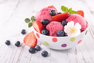 bowl with ice cream ball