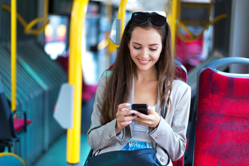 Woman on bus