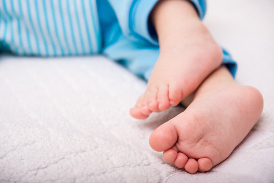 close up of baby feets