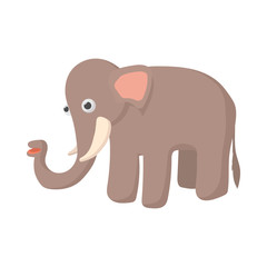 Elephant icon, cartoon style