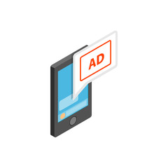 Fototapeta premium Smartphone with AD letters on the screen icon