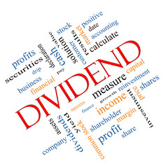 Dividend Word Cloud Concept angled