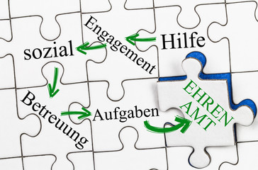 Ehrenamt Puzzle Konzept
