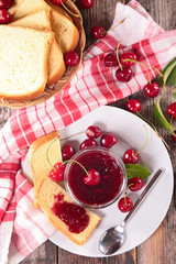 cherry jam and brioche