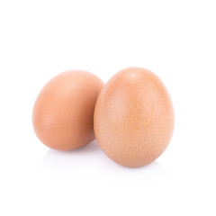 Close up of an egg isolated on white background