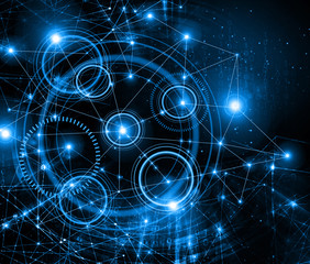 Best Internet Concept of global business.Technological background. Rays  symbols Wi-Fi,  of the Internet, television, mobile and satellite communications