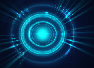 blue geometric circular shape abstract technology background