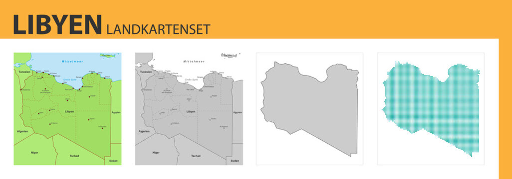 Landkartenset Libyen