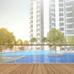Balcony And Terrace Of Blur Exterior Background