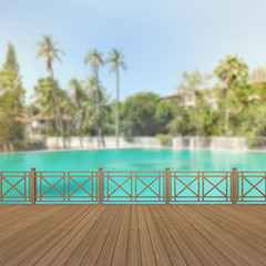 Balcony And Terrace Of Blur Nature Background