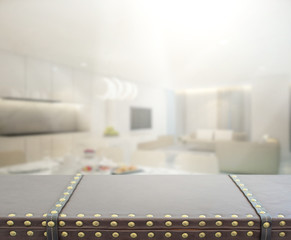 Table Top And Blur Interior of Background