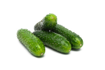 cucumbers isolated close-up on a white background