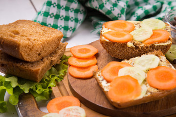 vegetarian sandwich in studio