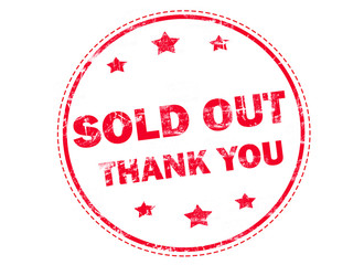 sold out on red grunge rubber stamp