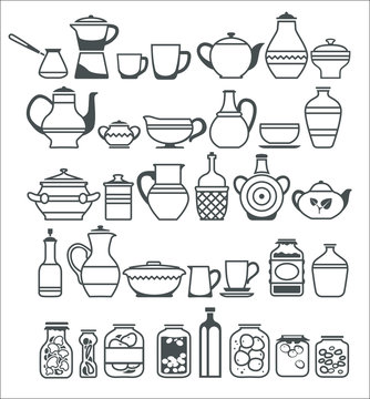 kitchen tools and utensils. Vector illustration