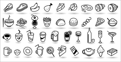 food icons vector collection