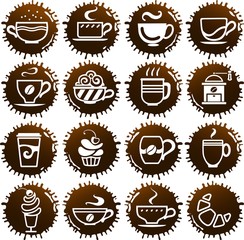 cup icons on coffee blots