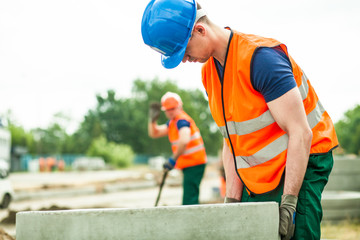 Concrete circles at construction site