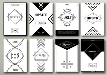 Set of Brochures in Hipster Style 