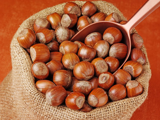 SACK OF WHOLE HAZELNUTS